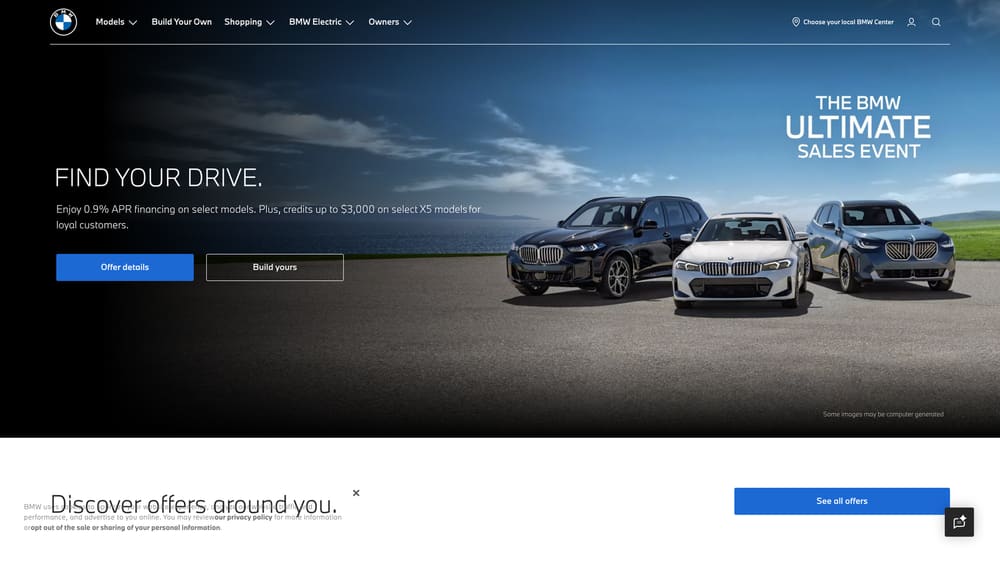 Screenshot of Dealership Service Centers (Toyota, Ford, BMW, etc.) website