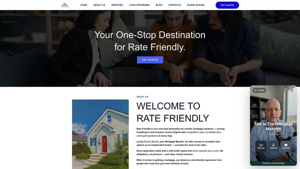 Screenshot of Rate Friendly (Coast2Coast Mortgage) website