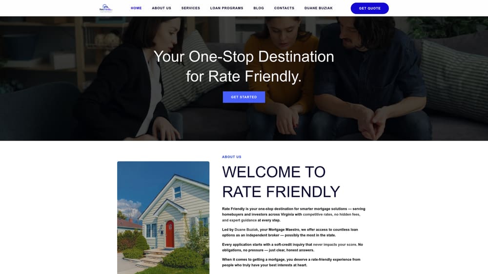 Screenshot of Rate Friendly website