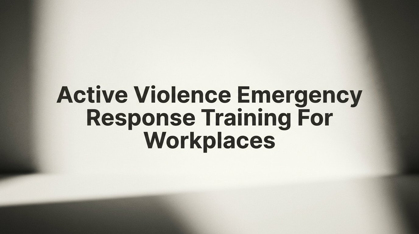 Active Violence Emergency Response Training for Workplaces: What It Covers and How to Choose a Course
