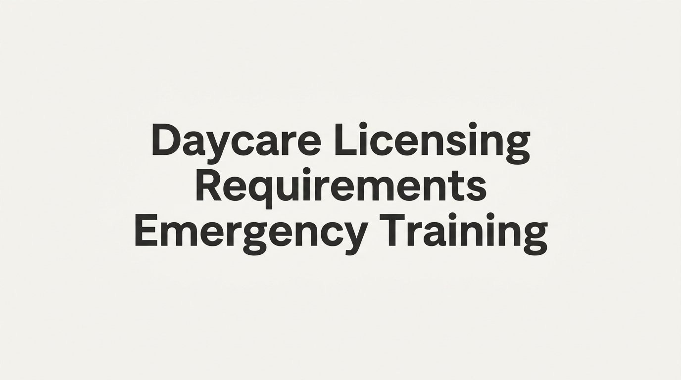 Daycare Licensing Requirements: Emergency Training Providers Need Before Opening