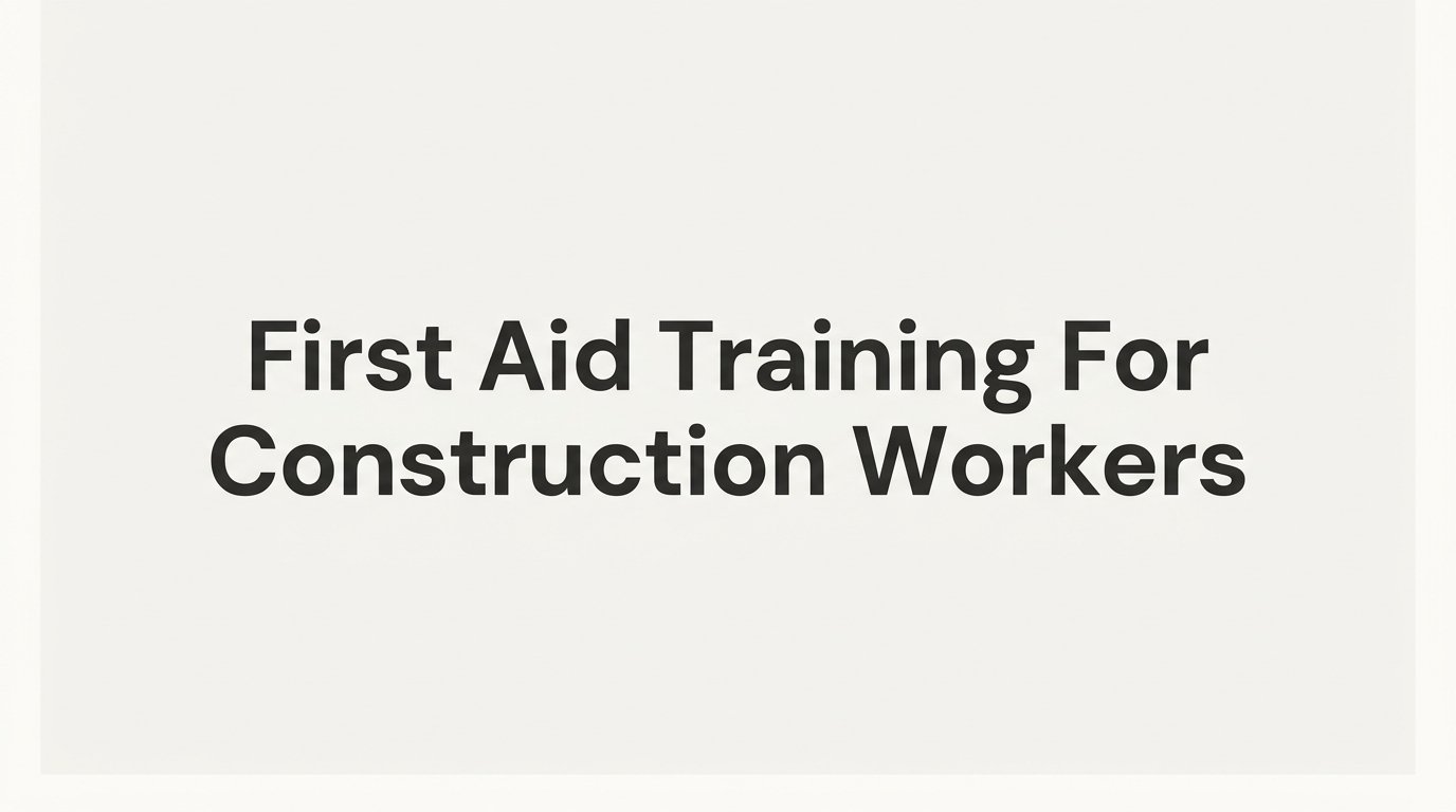 How to Get First Aid Training for Construction Workers