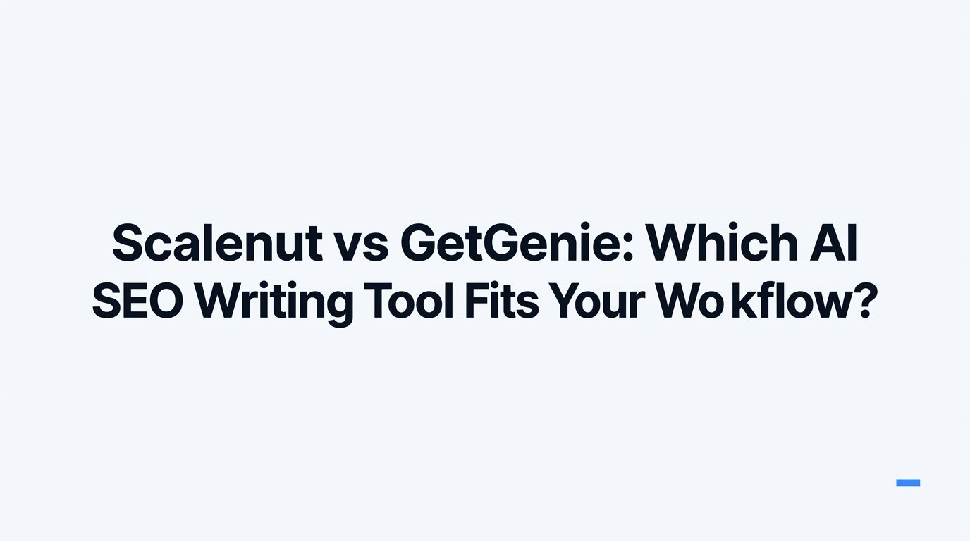 Scalenut vs GetGenie: Which AI SEO Writing Tool Fits Your Workflow?