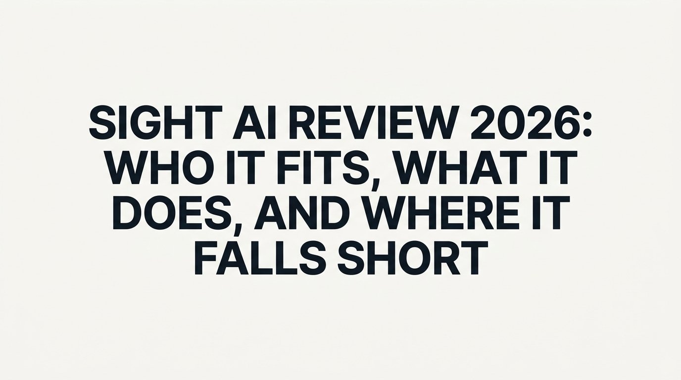 Sight AI Review 2026: Who It Fits, What It Does, and Where It Falls Short