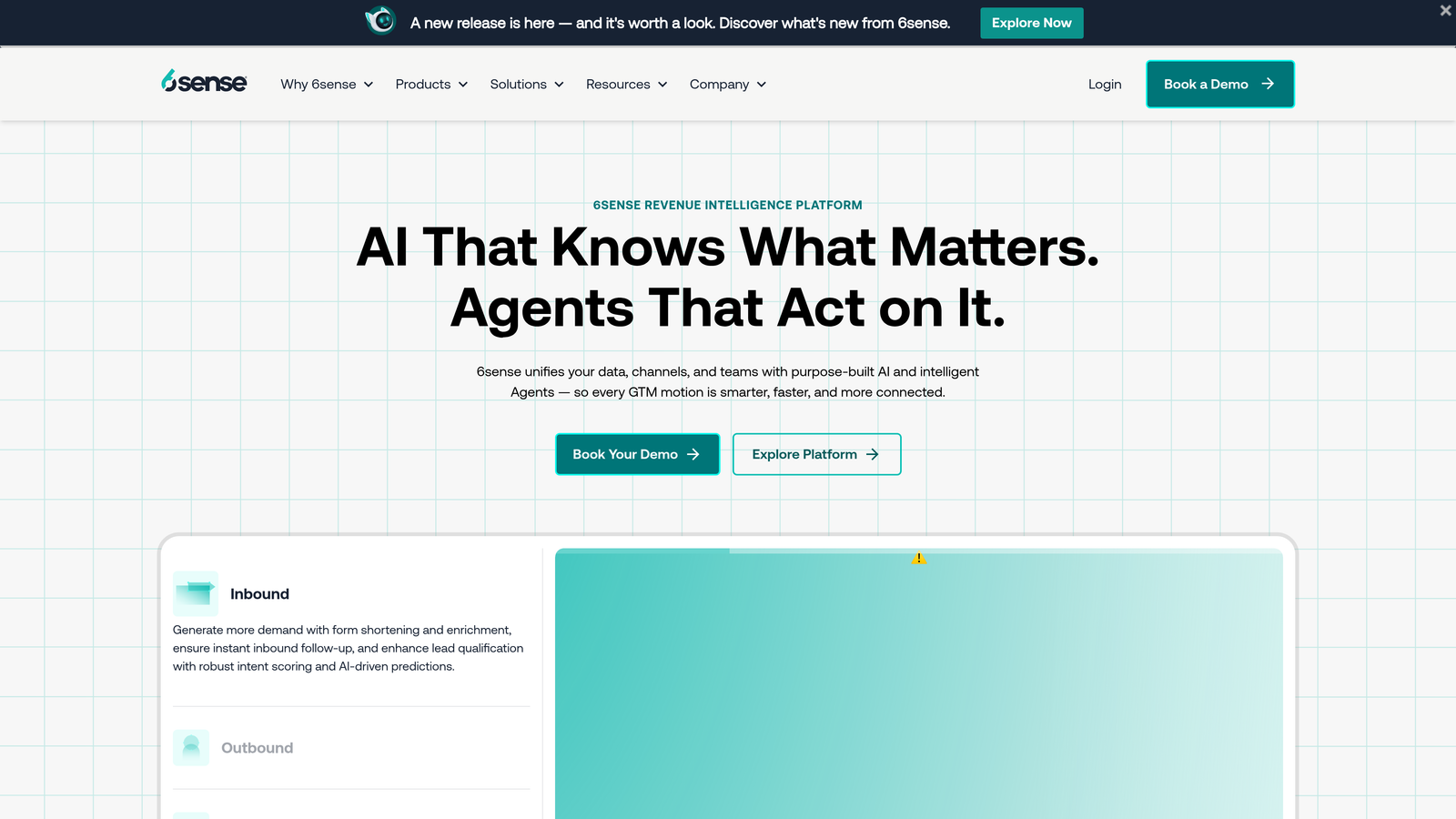 Screenshot of 6sense website