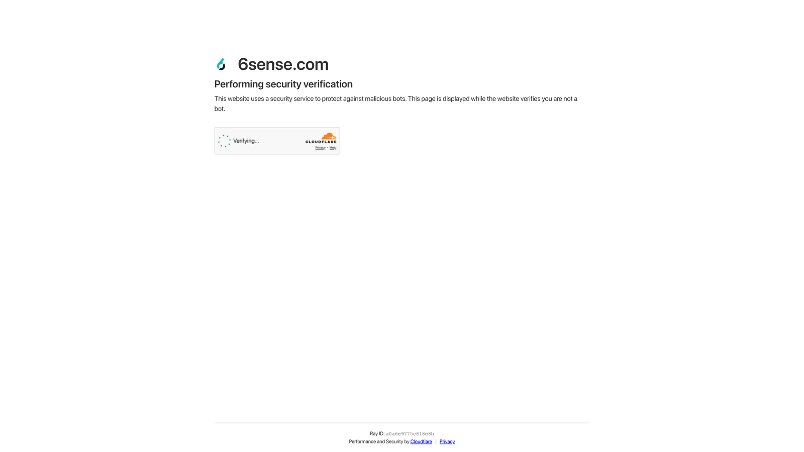 Screenshot of 6sense website