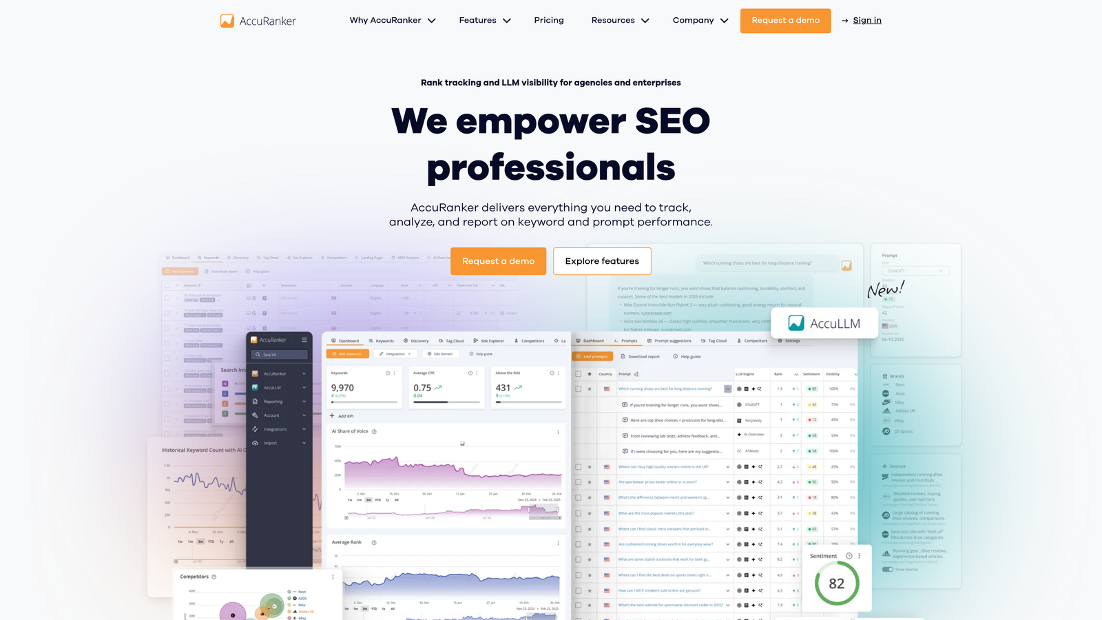 Screenshot of AccuRanker website