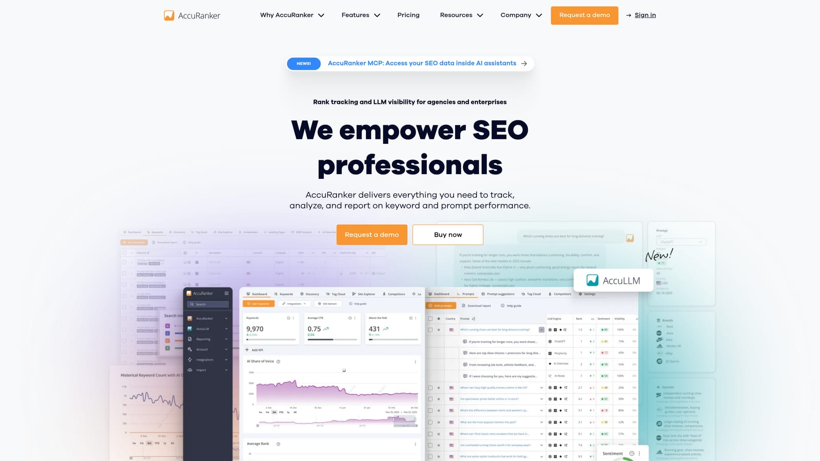 Screenshot of AccuRanker website