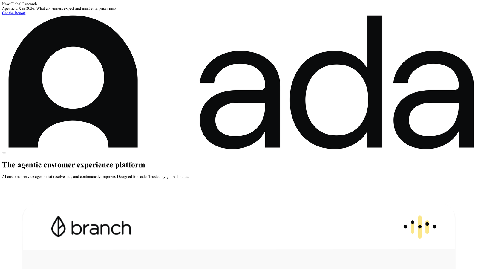 Screenshot of Ada website