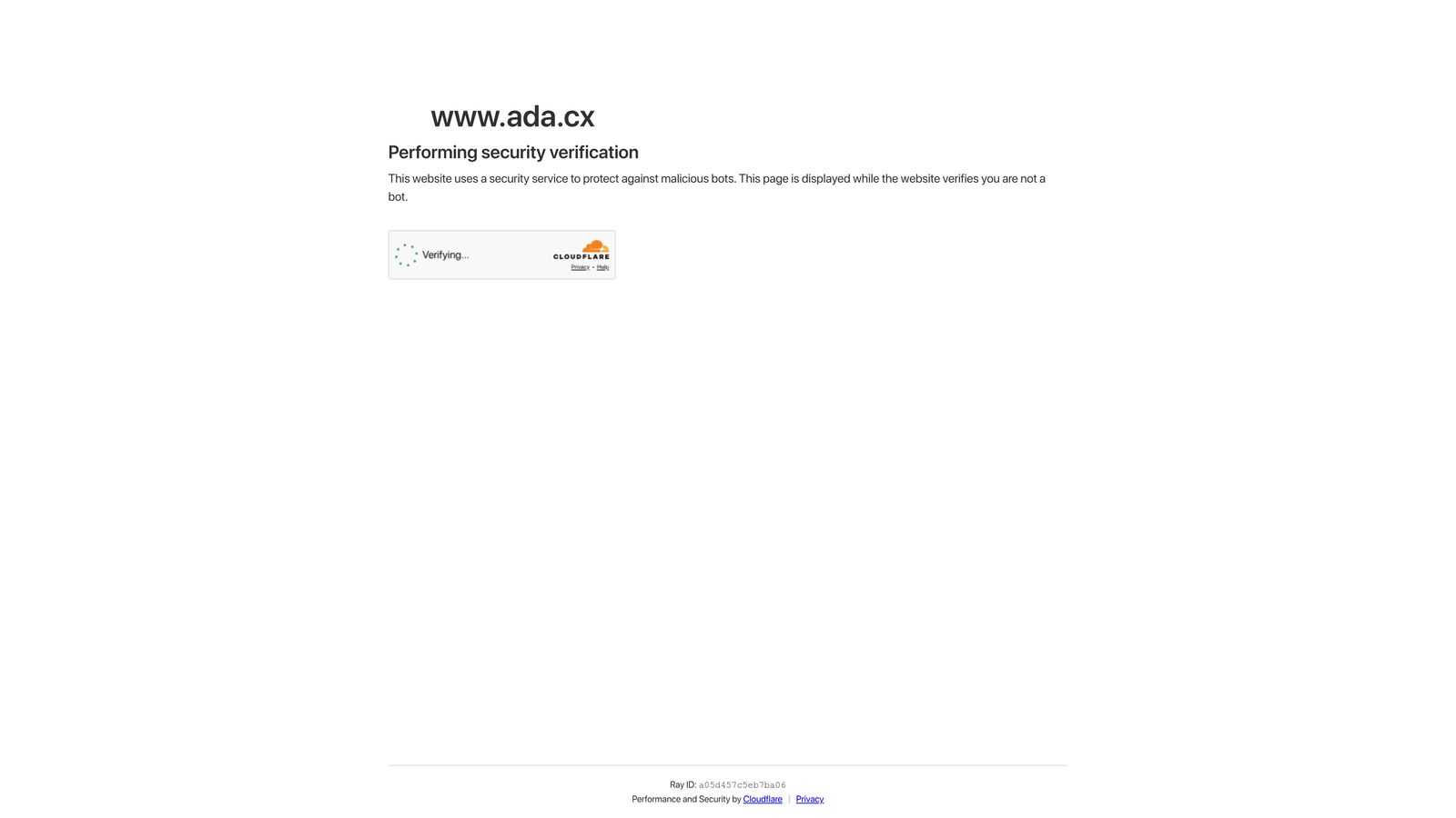 Screenshot of Ada website