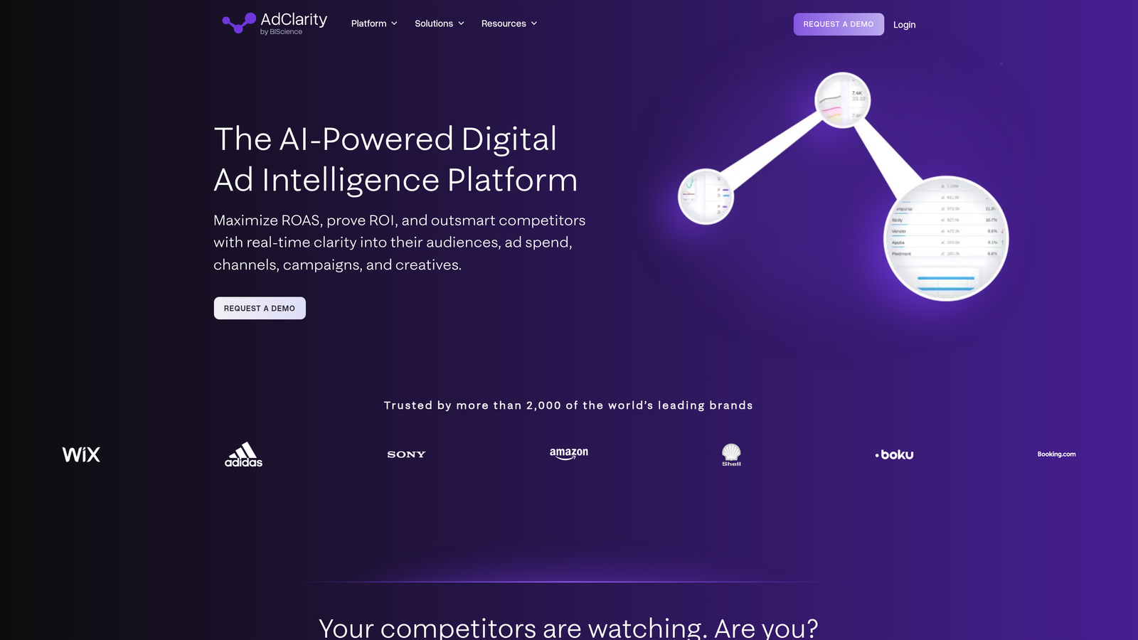 Screenshot of AdClarity website