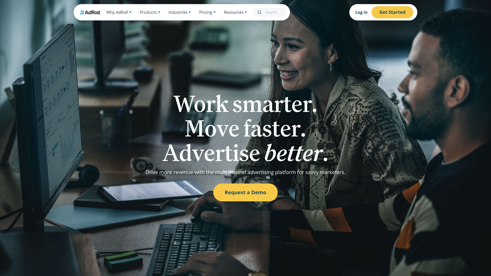 Screenshot of AdRoll website
