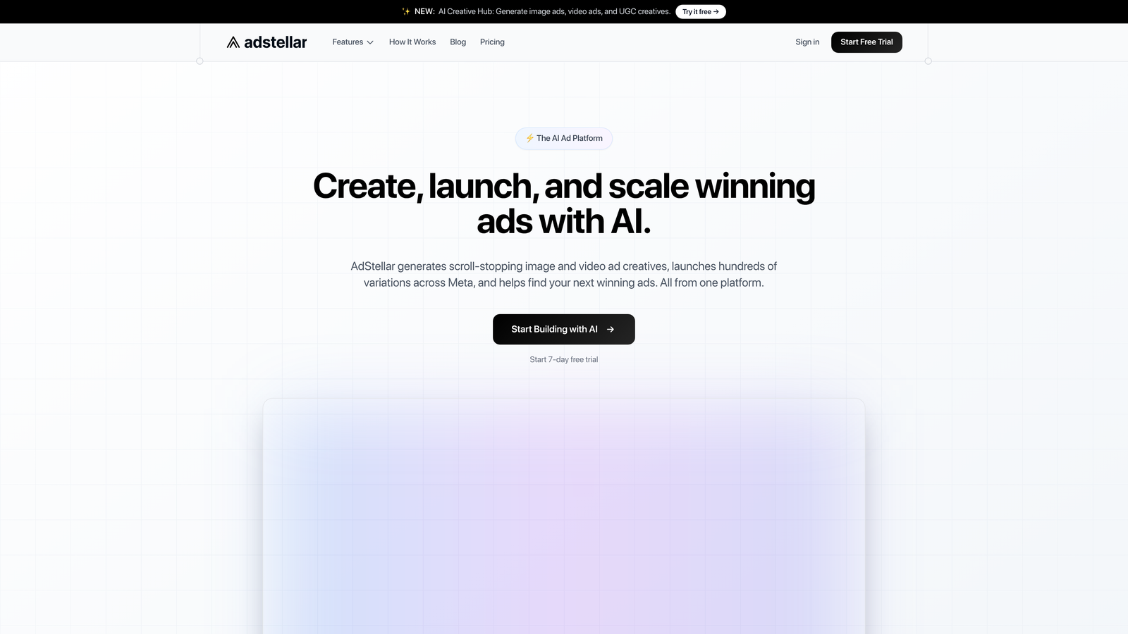 Screenshot of AdStellar website
