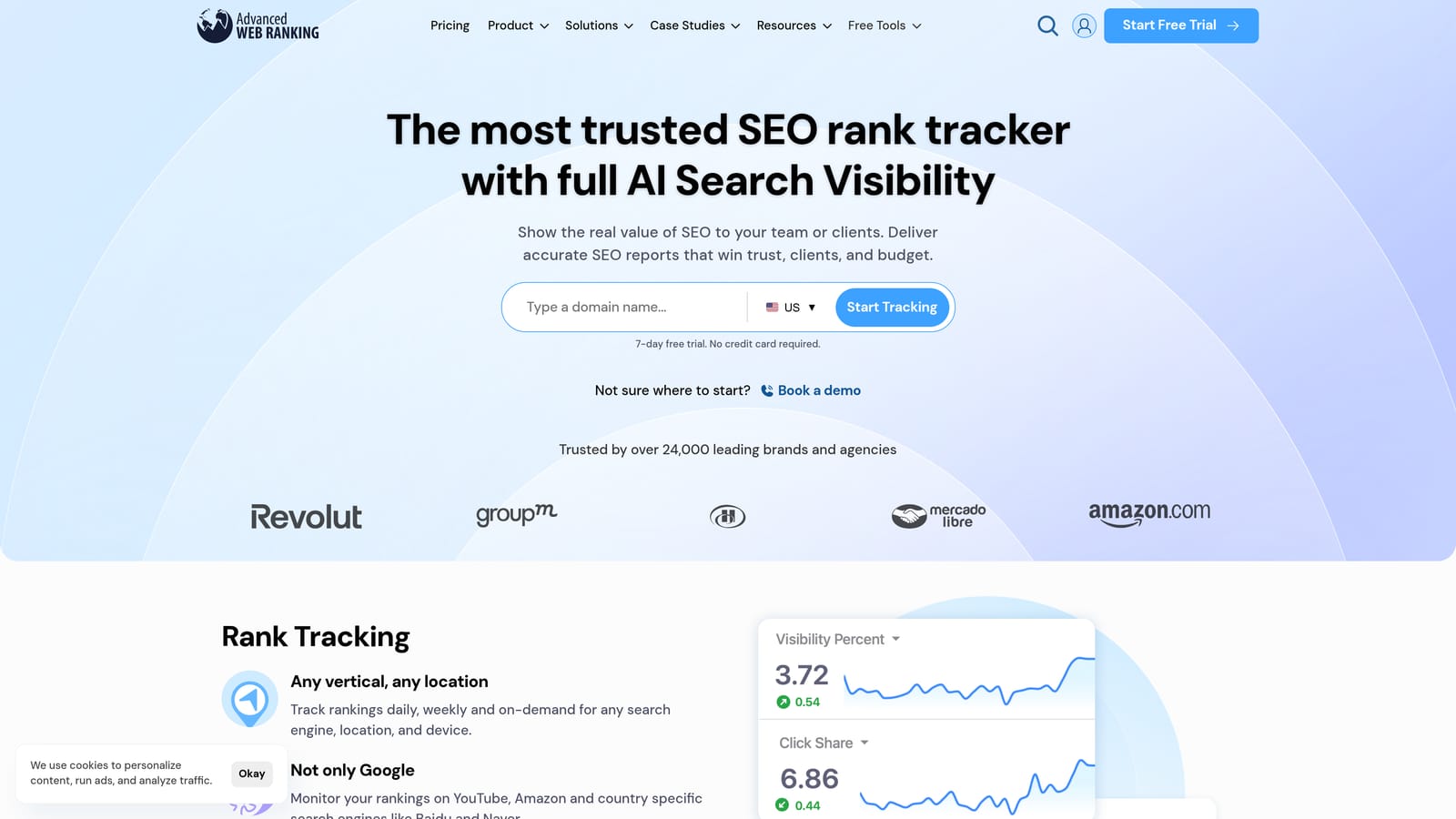Screenshot of Advanced Web Ranking website