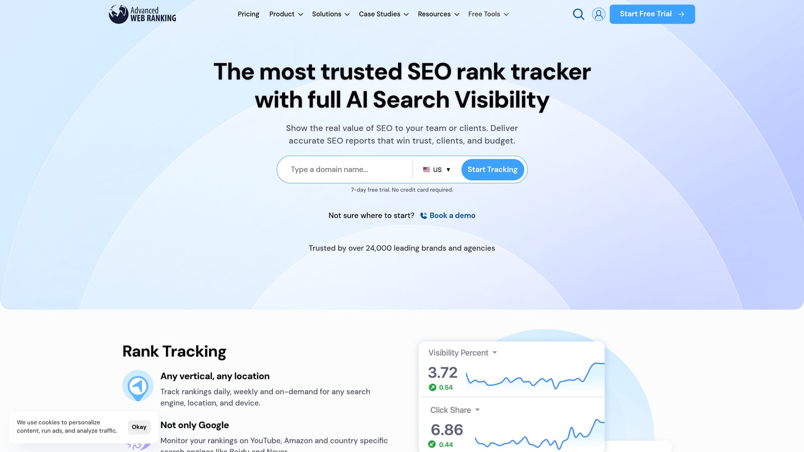 Screenshot of Advanced Web Ranking website