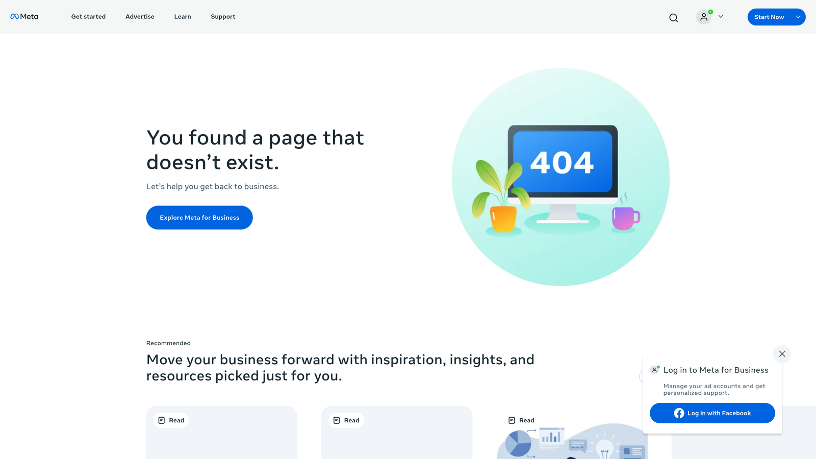 Screenshot of Advantage+ by Meta website
