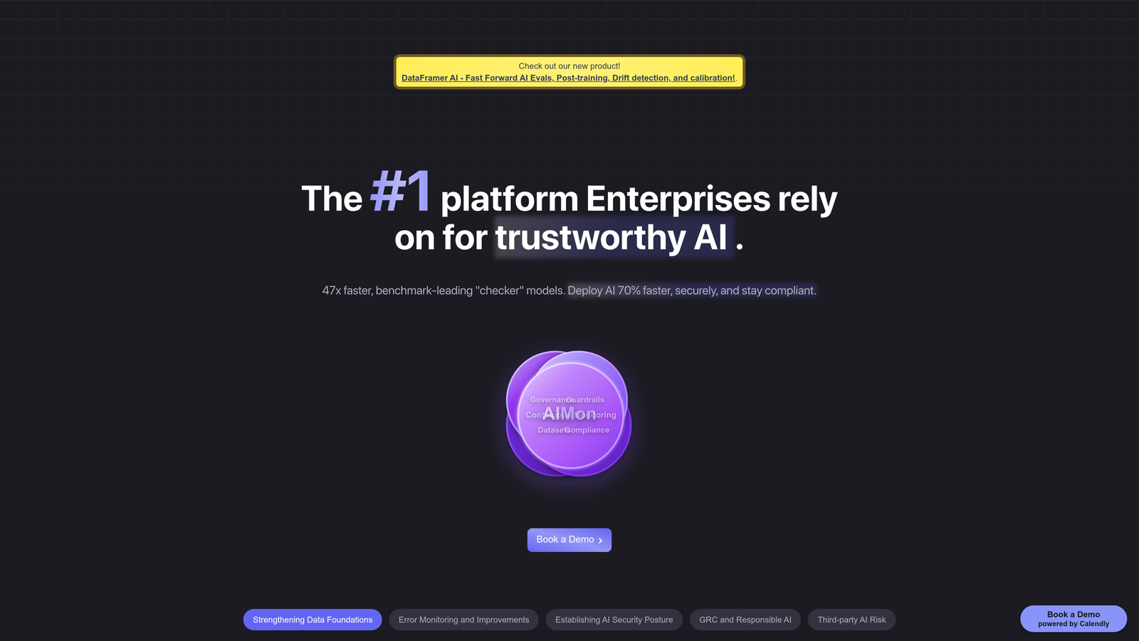 Screenshot of AIMon website