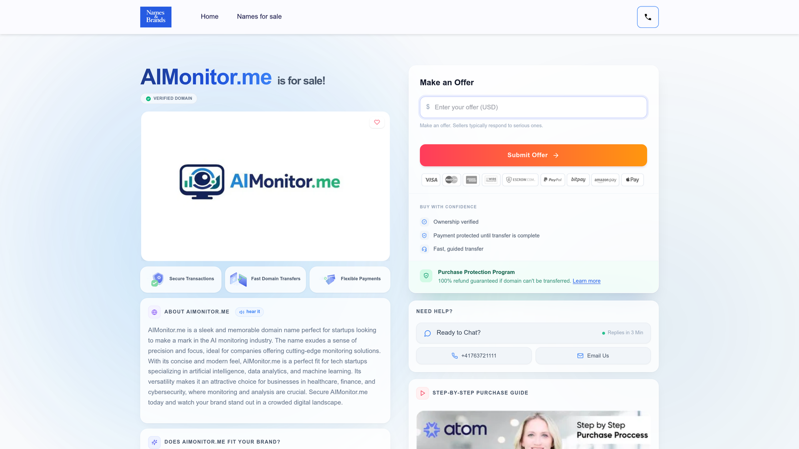 Screenshot of AIMonitor.me website