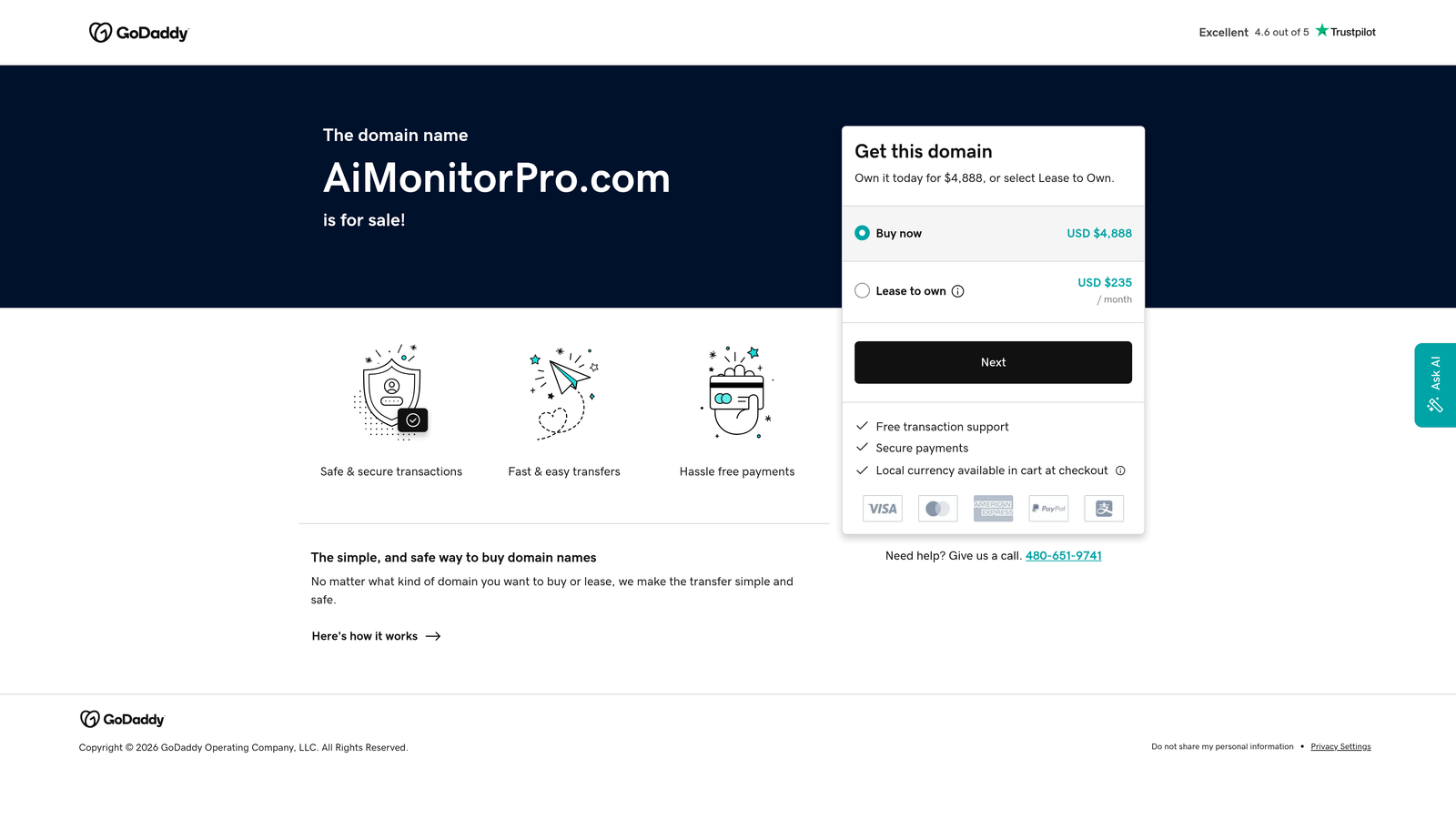 Screenshot of AIMonitor Pro website