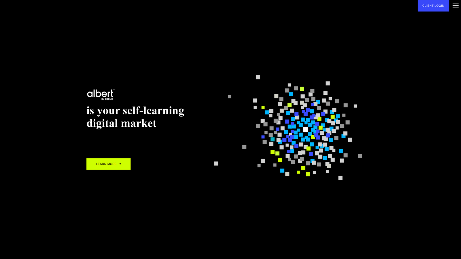 Screenshot of Albert AI website