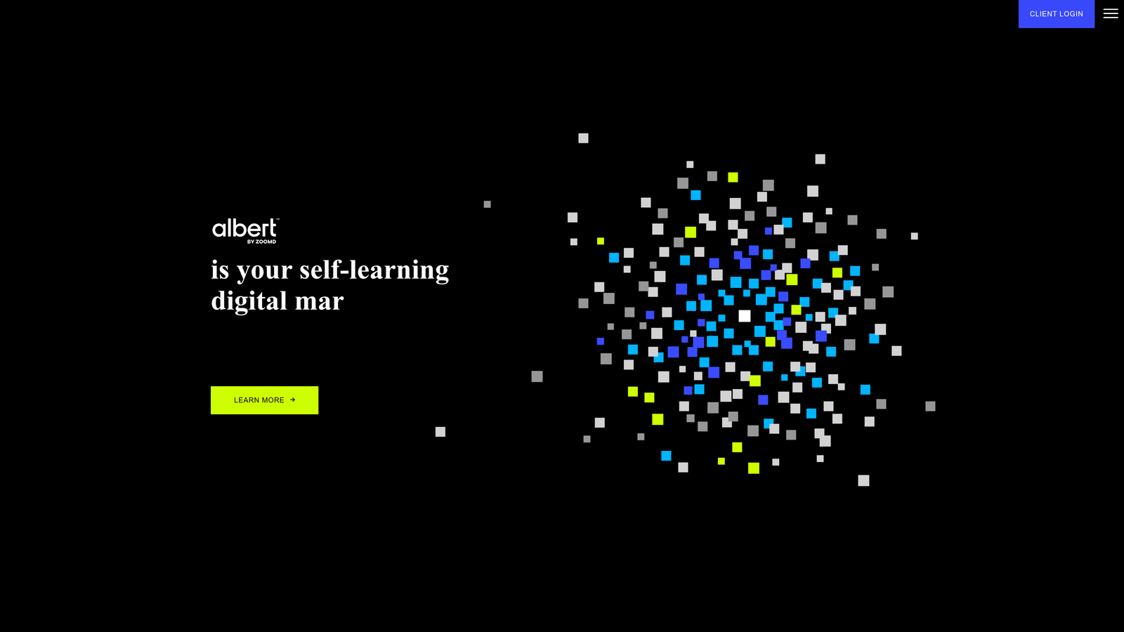 Screenshot of Albert AI website