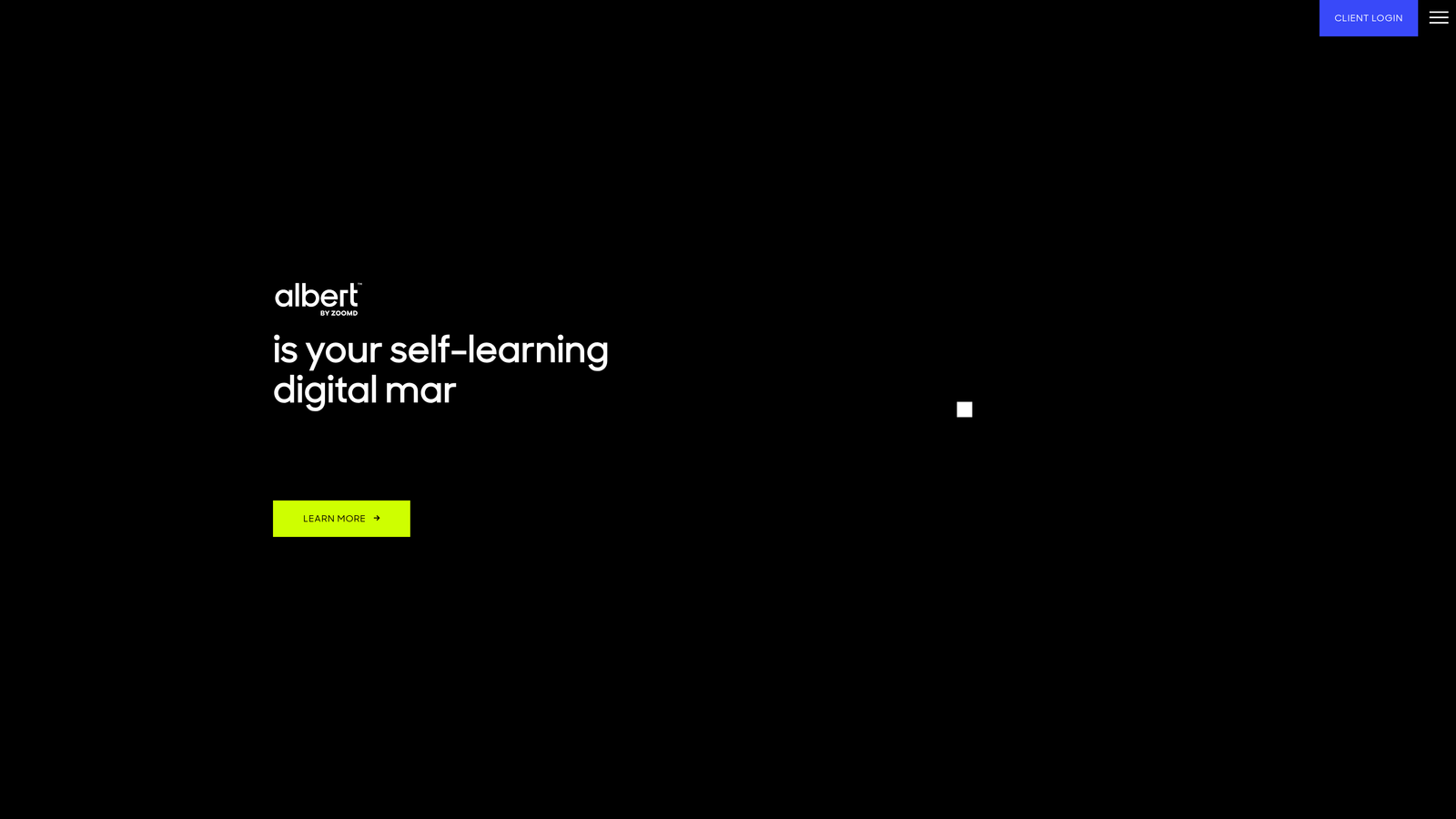 Screenshot of Albert AI website