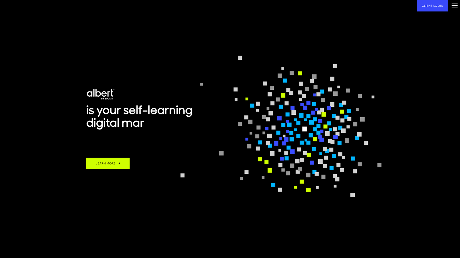 Screenshot of Albert AI website
