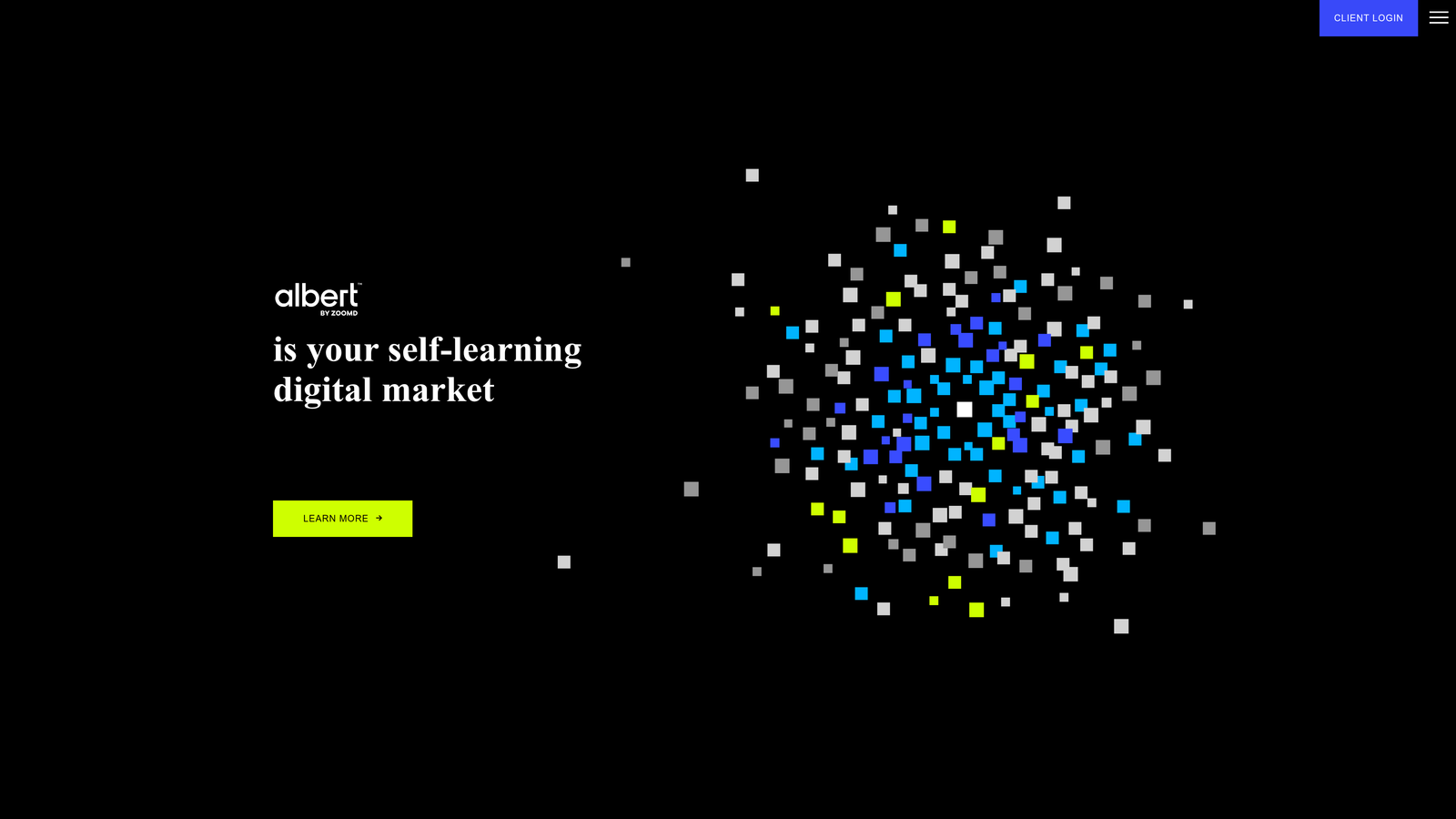 Screenshot of Albert AI website