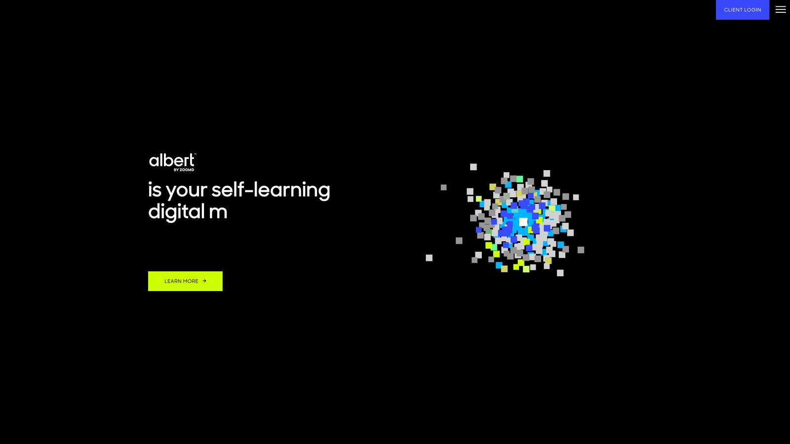 Screenshot of Albert AI website