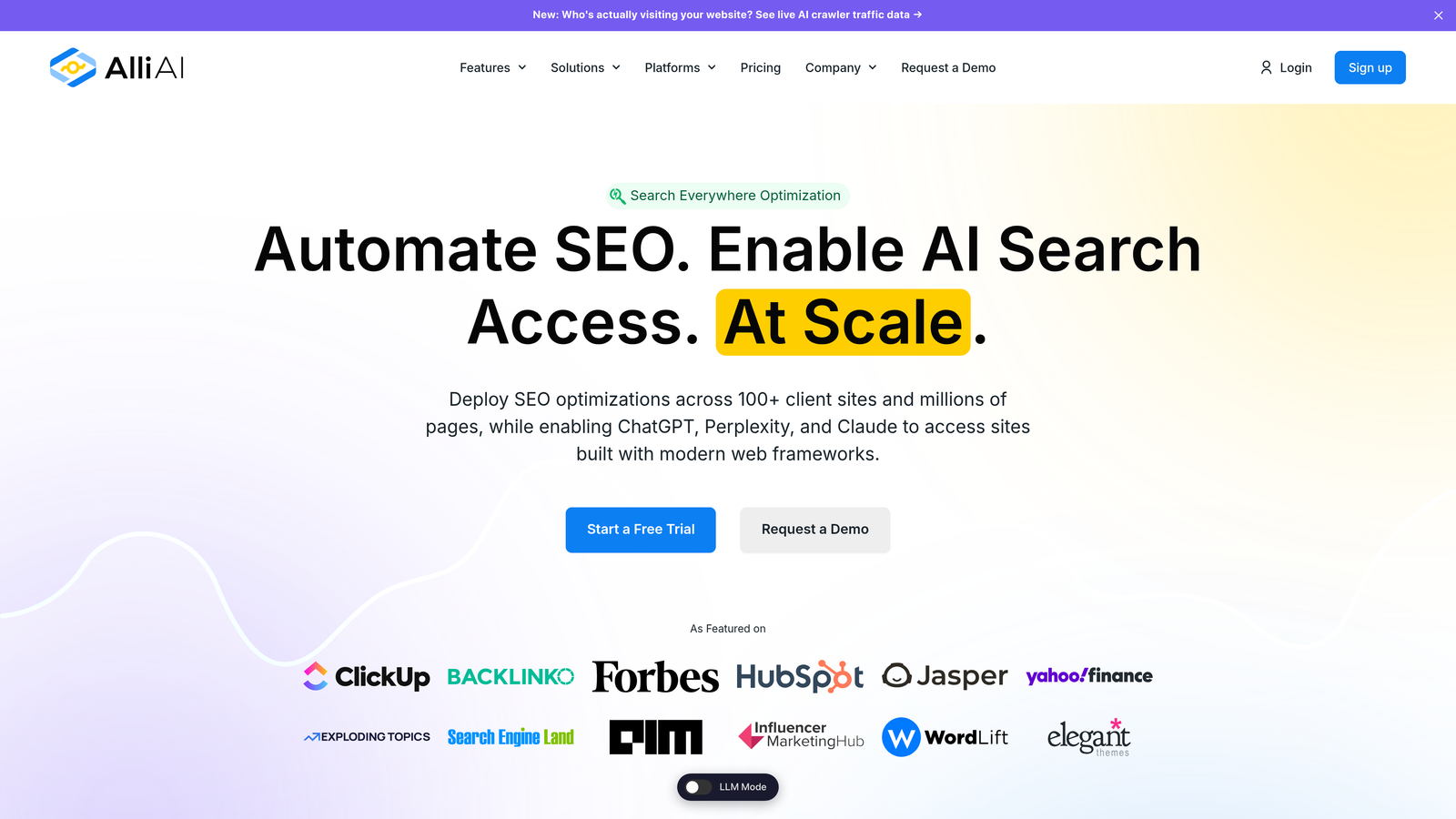Screenshot of Alli AI website