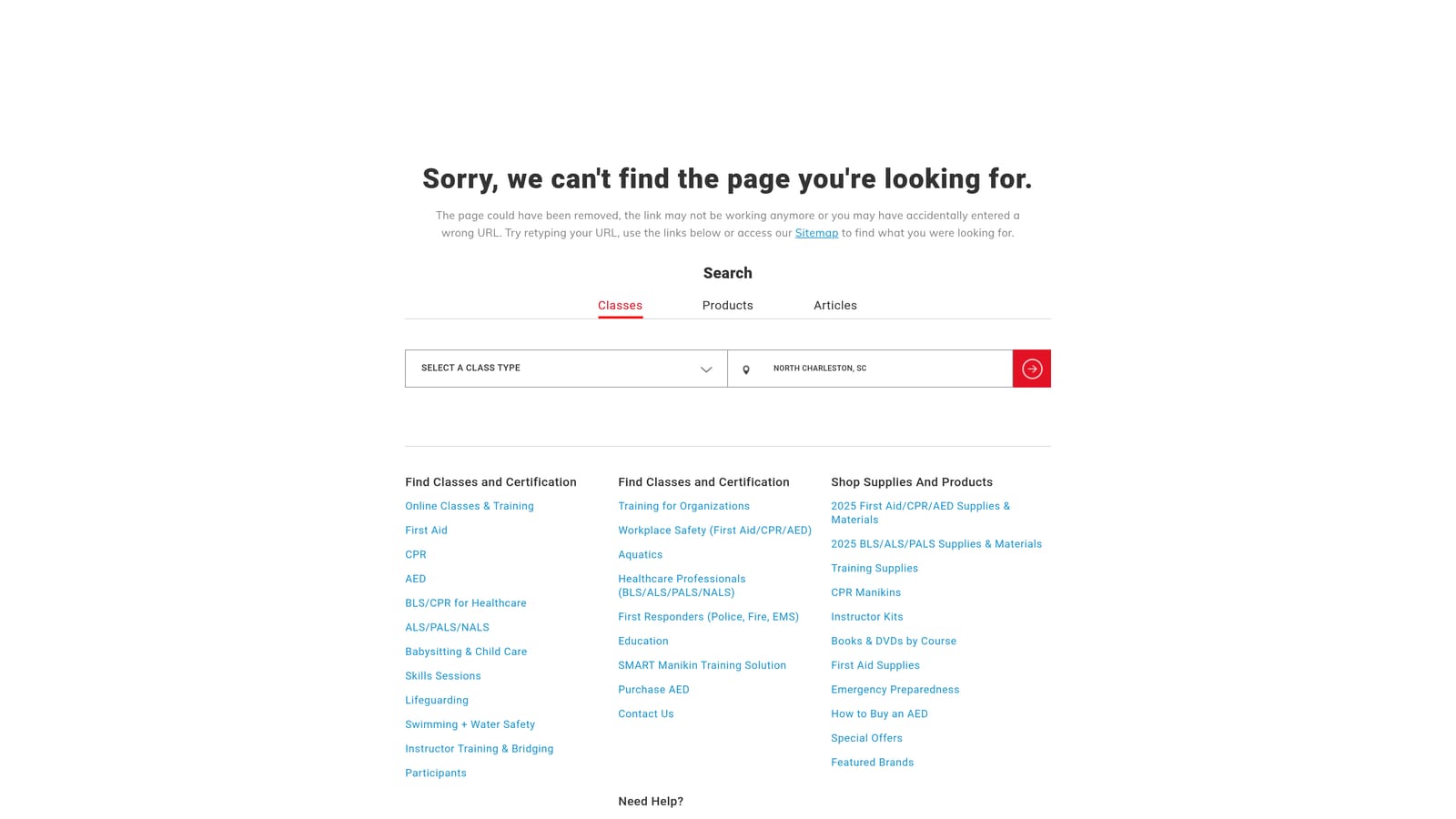 Screenshot of American Red Cross Corporate Training website