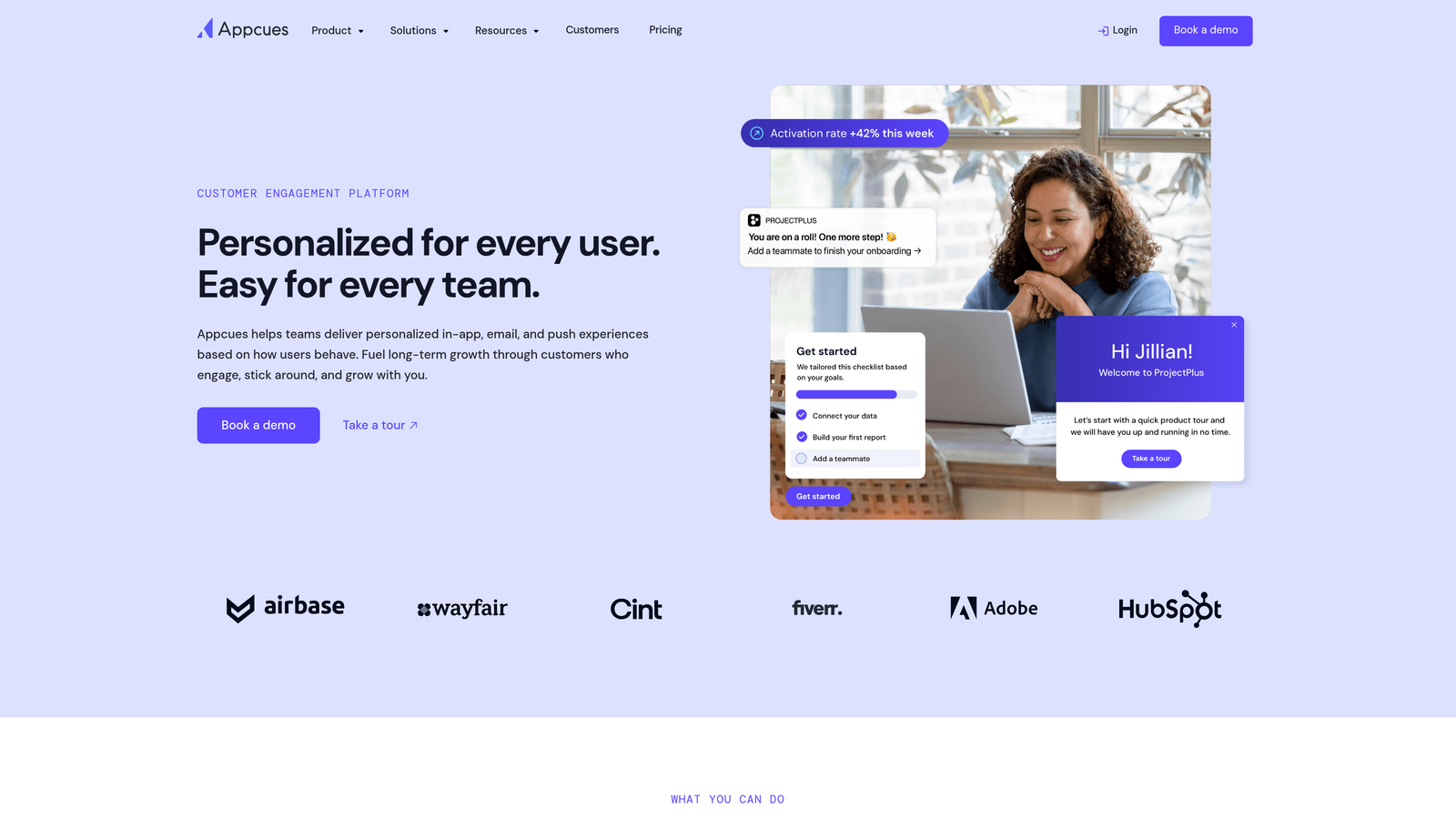 Screenshot of Appcues website
