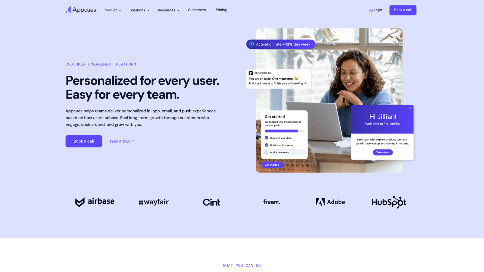 Screenshot of Appcues website
