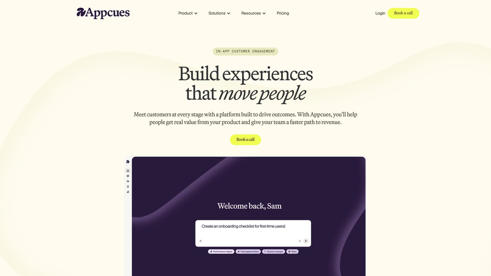 Screenshot of Appcues website