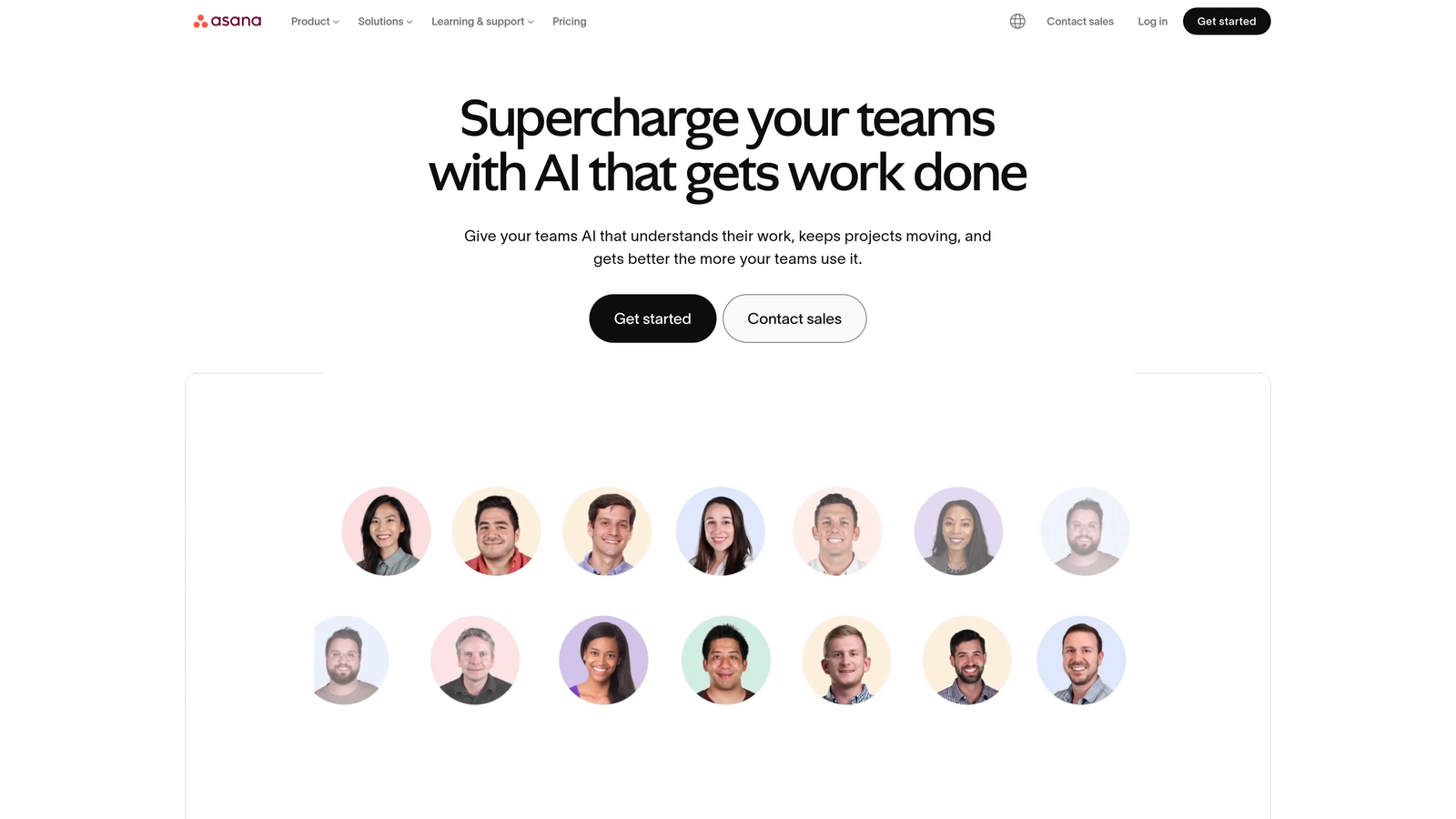 Screenshot of Asana website