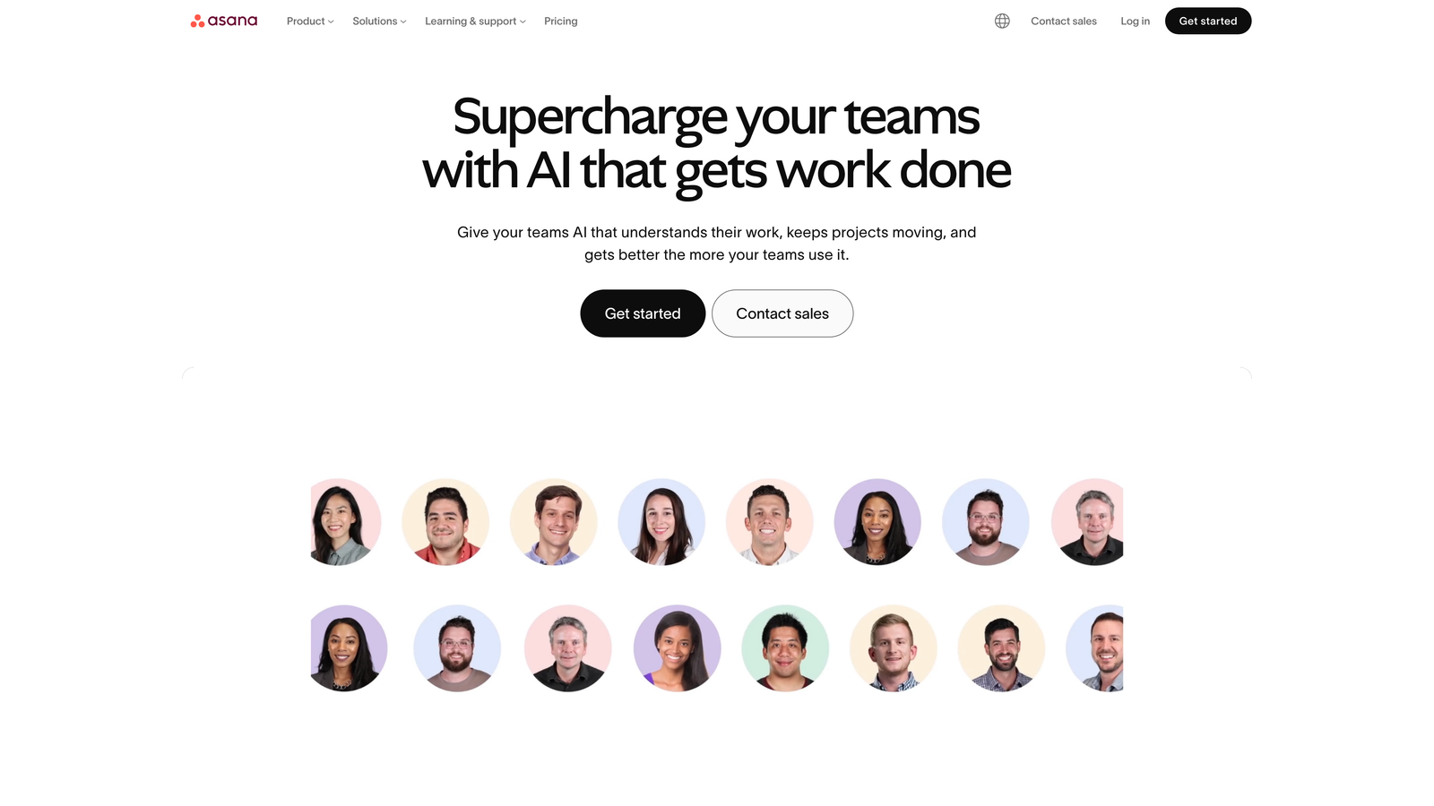 Screenshot of Asana website