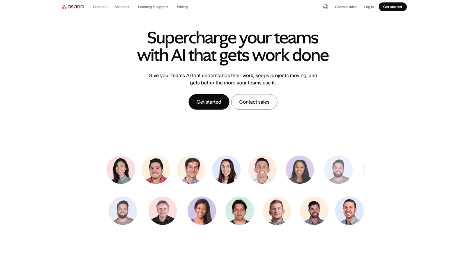 Screenshot of Asana website