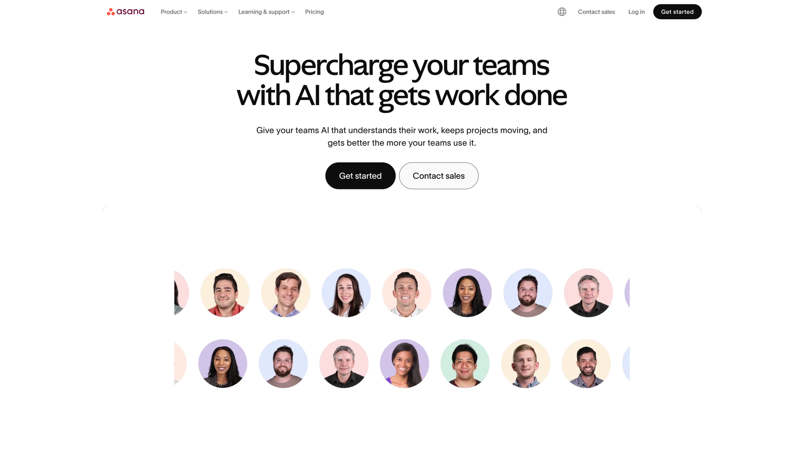 Screenshot of Asana website