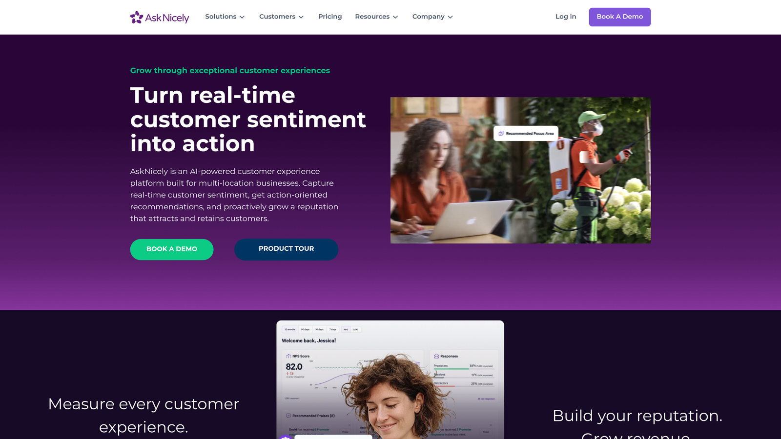 Screenshot of AskNicely website