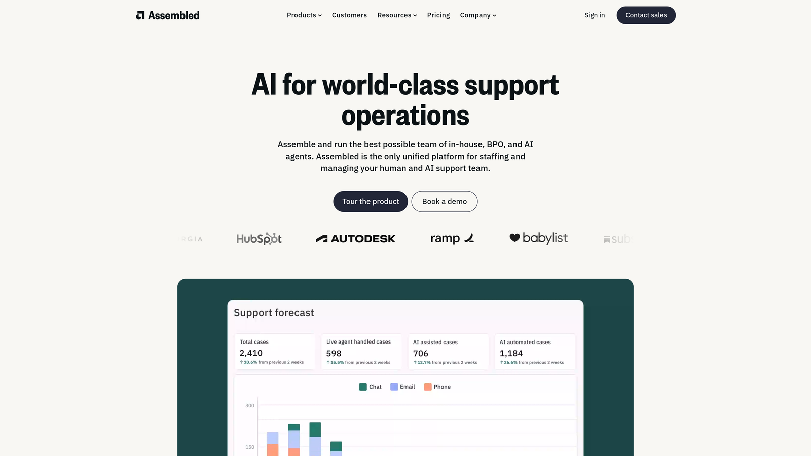 Screenshot of Assembled website