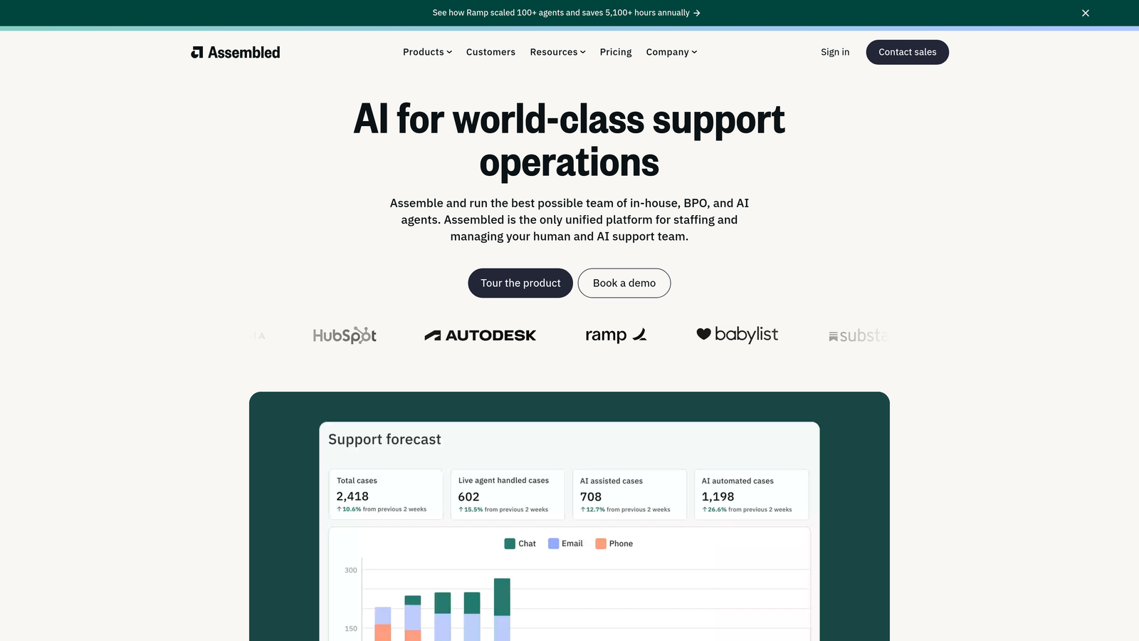 Screenshot of Assembled website
