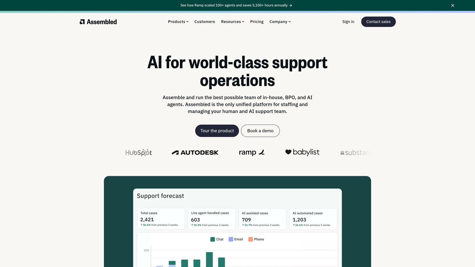 Screenshot of Assembled website