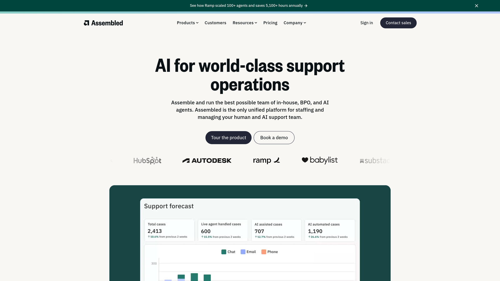 Screenshot of Assembled website