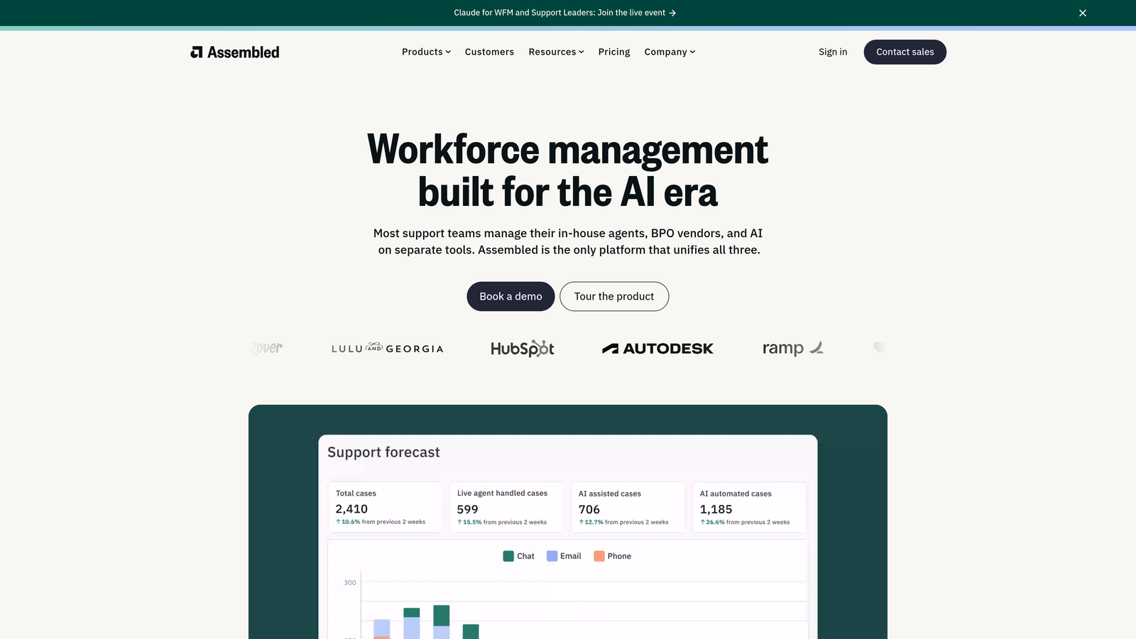 Screenshot of Assembled website