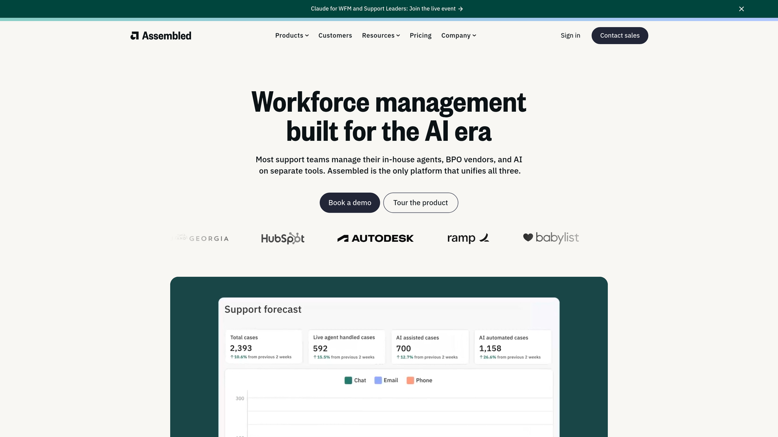 Screenshot of Assembled website