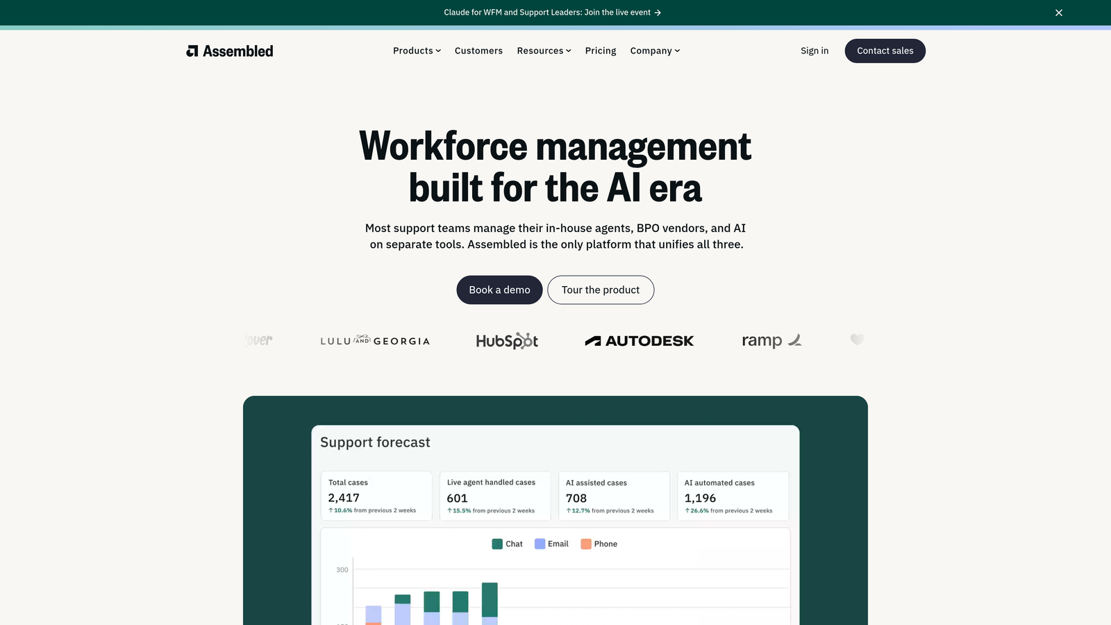 Screenshot of Assembled website