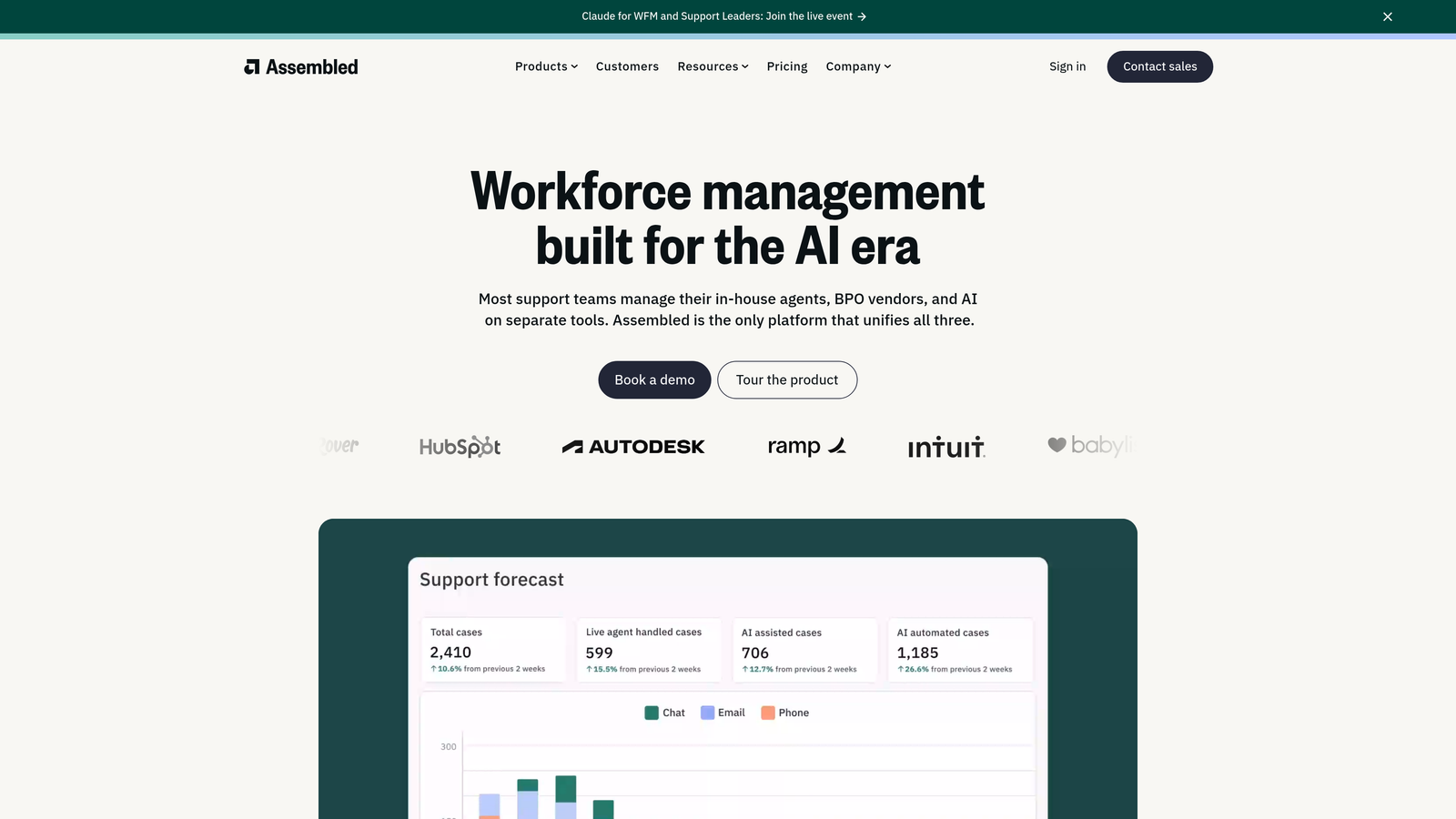 Screenshot of Assembled website