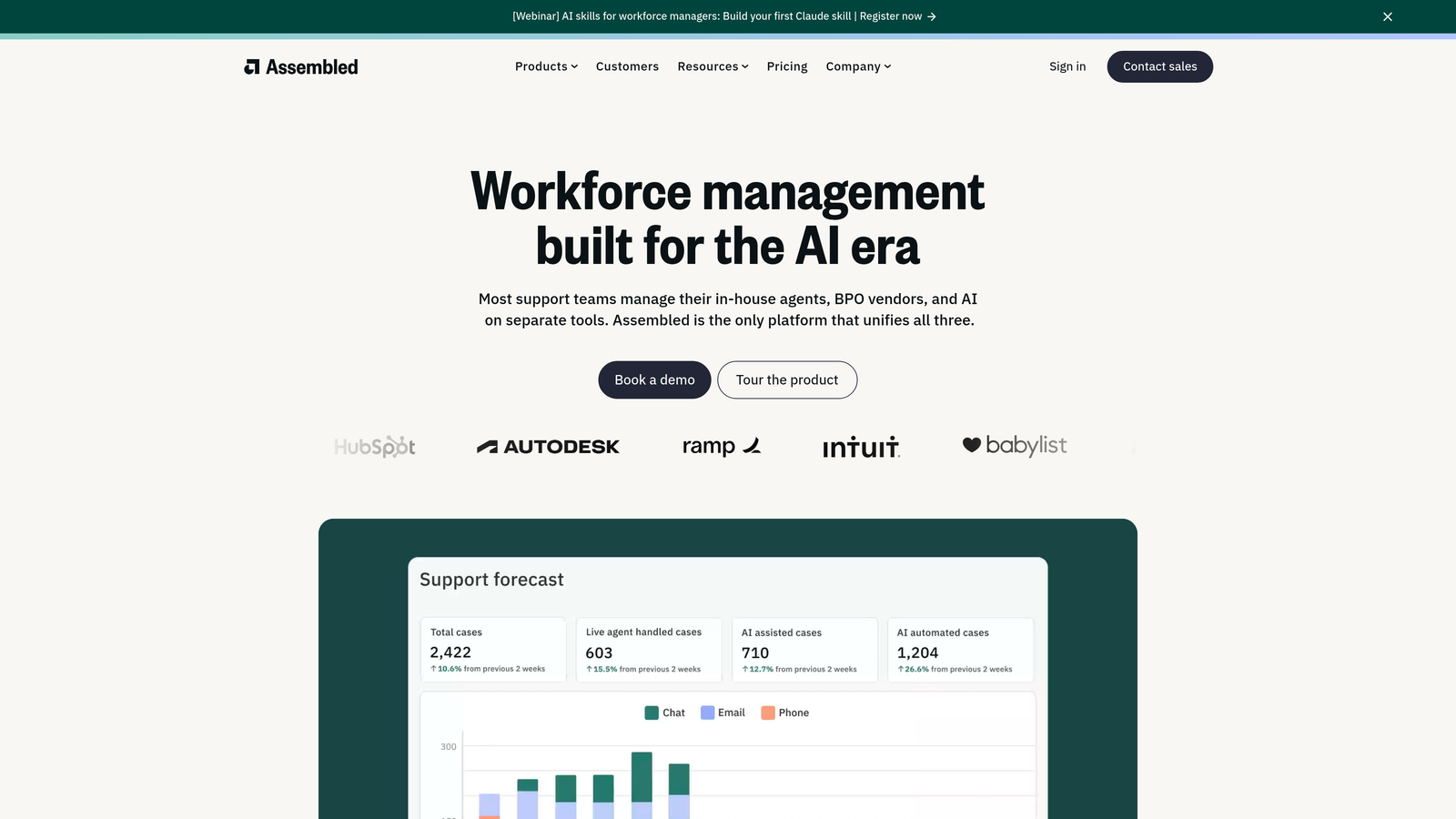 Screenshot of Assembled website