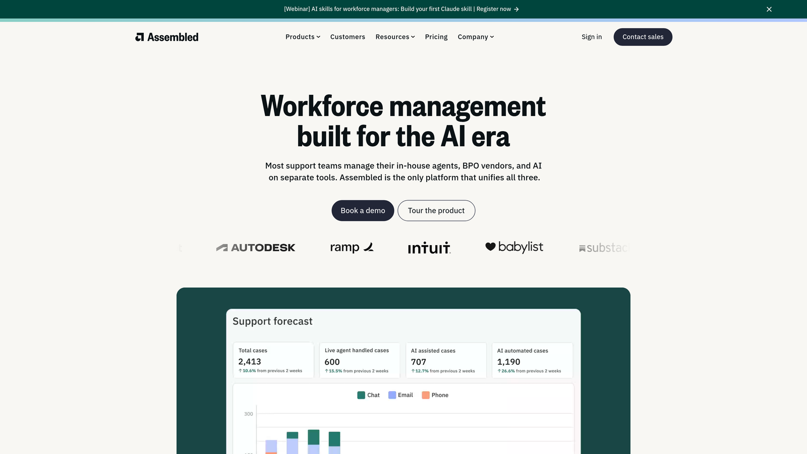 Screenshot of Assembled website