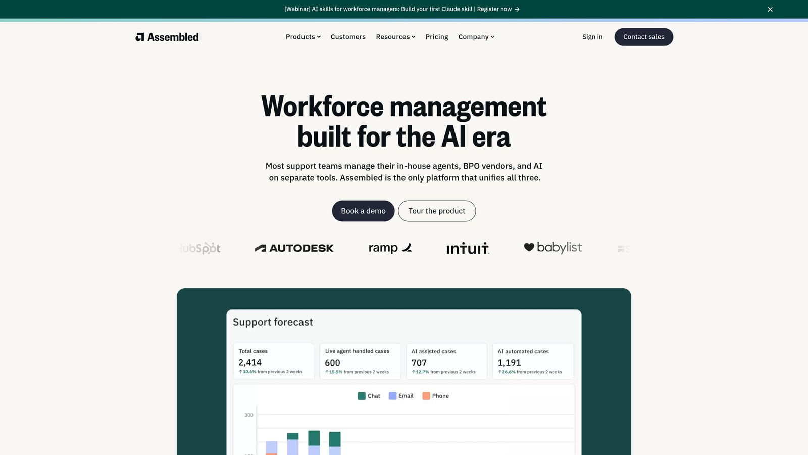 Screenshot of Assembled website